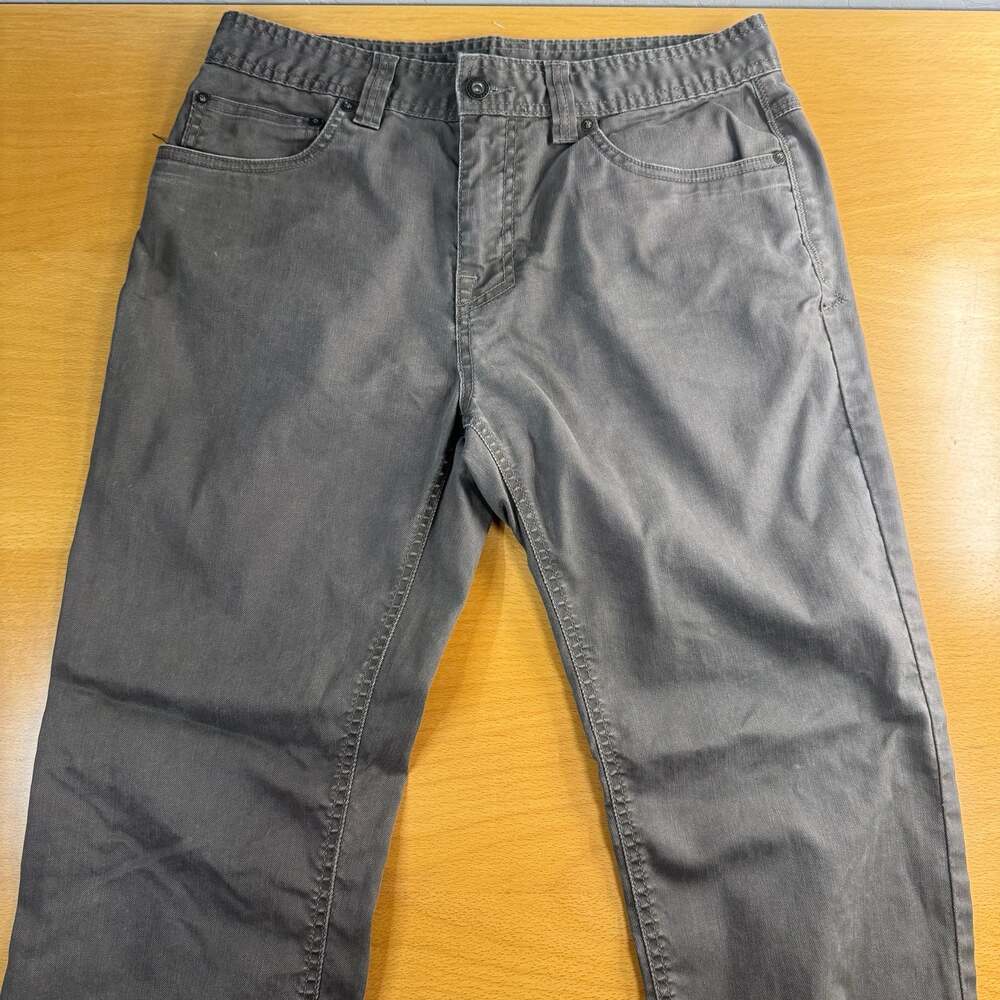 prAna Men's Gray Slim Fit 5-Pocket Cotton Casual Pants